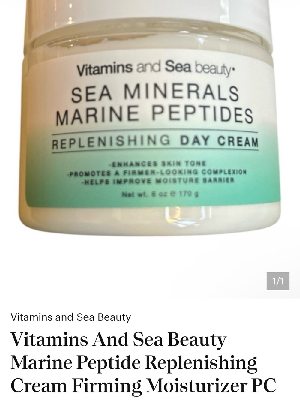 Sea Minerals Marine Peptides Replenishing Day Cream - White/Seafoam